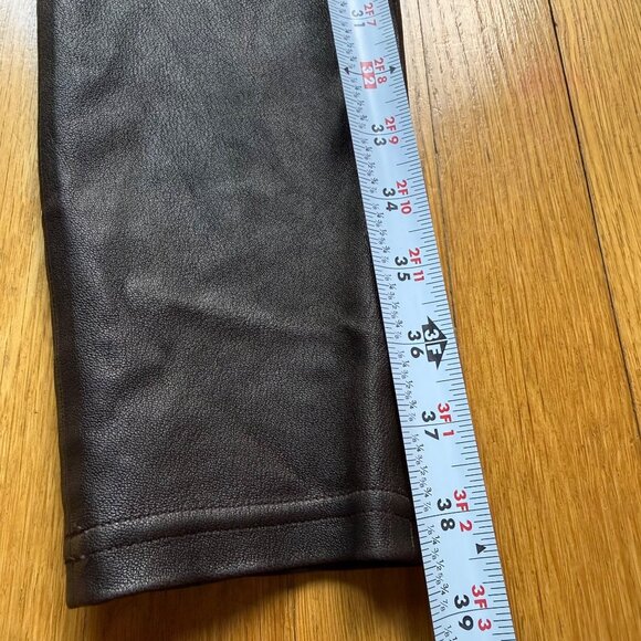 AllSaints Size 6 Bitter Brown Cora Leather Stretch Skinny Fit Ankle Leggings - Picture 7 of 16